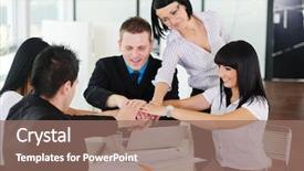  Presentation with togetherness - Slides having stylist curling hair for young woman girl care about her hairstyle background and a lemonade colored foreground