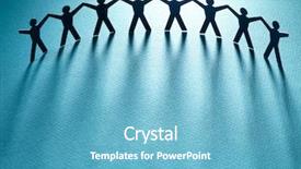  Presentation with holding people in hands - Beautiful slide set featuring people holding hands teamwork backdrop and a light blue colored foreground