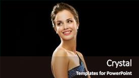  Presentation with black pearl - Amazing PPT theme having people holidays and glamour concept - beautiful woman wearing dress and pearl earrings over black background backdrop and a wine colored foreground