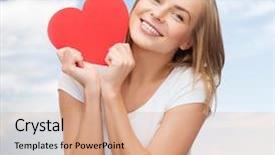  Presentation with heart health - Slide deck having people holidays and love concept background and a coral colored foreground