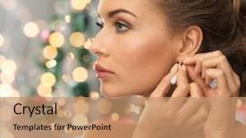  Presentation with glamour - Presentation theme with people holidays and glamour concept background and a coral colored foreground