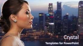  Presentation with luxury diamond - Slide deck featuring people holidays jewelry and luxury concept - woman face with diamond earring over night singapore city background background and a wine colored foreground