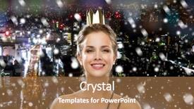  Presentation with kittens christmas holiday red christmas - Audience pleasing presentation theme consisting of people holidays royalty and christmas concept - smiling woman in evening dress wearing golden crown over snowy night city background backdrop and a coral colored foreground