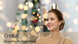  Presentation with golden woman - Beautiful PPT theme featuring people holidays royalty and glamour backdrop and a coral colored foreground