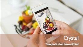  Presentation with food technology - Colorful PPT theme enhanced with people holidays technology food backdrop and a coral colored foreground