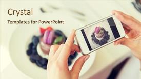  Presentation with food technology - PPT theme enhanced with people holidays technology food background and a cream colored foreground