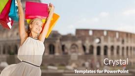  Presentation with happy holidays - Slide deck with people-holidays-tourism-travel background and a violet colored foreground