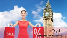  Presentation with percent - Presentation design featuring people holidays tourism travel background and a  colored foreground