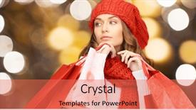  Presentation with christmas sale - Slide deck with people holidays winter christmas background and a coral colored foreground