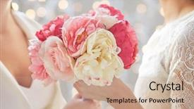  Presentation with married couple - Theme enhanced with people homosexuality same-sex marriage background and a soft green colored foreground