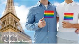  Presentation with sex - Presentation theme consisting of people homosexuality same-sex marriage background and a teal colored foreground