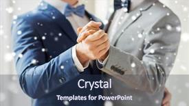  Presentation with marriage - Presentation theme enhanced with people homosexuality same-sex marriage background and a ocean colored foreground