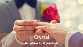  Presentation with marriage - Cool new slide set with people homosexuality same-sex marriage backdrop and a coral colored foreground