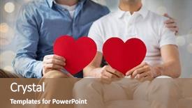  Presentation with sex - Presentation theme consisting of people homosexuality samesex marriage valentines day love concept close up happy gay male couple red hearts holidays lights background background and a tawny brown colored foreground