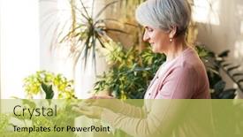  Presentation with home care - Slides having people-housework-and-care-concept background and a yellow colored foreground