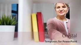  Presentation with housekeeping - Cool new PPT theme with people-housework-and-housekeeping-concept backdrop and a coral colored foreground