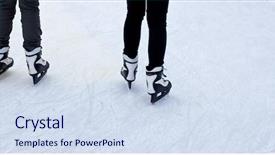  Presentation with rink - PPT layouts enhanced with people ice skating background and a sky blue colored foreground