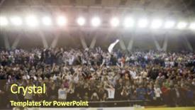  Presentation with basketball court - Amazing slides having people in a basketball court backdrop and a tawny brown colored foreground