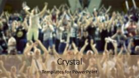  Presentation with basketball court - Theme with people in a basketball background and a coral colored foreground