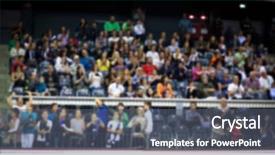  Presentation with basketball court - Colorful PPT layouts enhanced with people in a basketball backdrop and a gray colored foreground