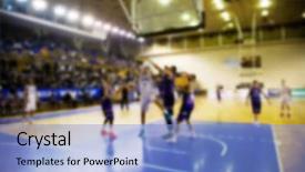  Presentation with basketball court - Theme with people in a basketball background and a  colored foreground