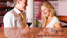  Presentation with hotel business - Audience pleasing theme consisting of people in a hotel bar backdrop and a red colored foreground