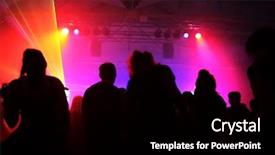  Presentation with young people in the club - Colorful PPT theme enhanced with people in an underground club backdrop and a black colored foreground