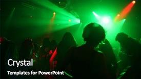  Presentation with young people in the club - Presentation design with people in an underground club background and a  colored foreground