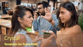  Presentation with bar - Presentation theme enhanced with people-in-bar-man background and a  colored foreground