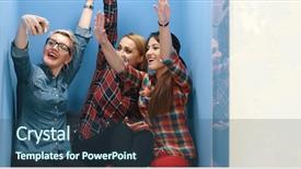  Presentation with group - Cool new theme with people in colorfull startup enviroment backdrop and a  colored foreground