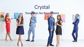  Presentation with art gallery - Cool new slides with wear at art gallery exhibition backdrop and a sky blue colored foreground