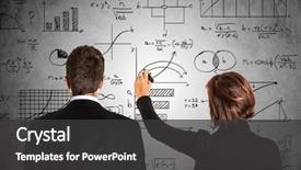  Presentation with math - Presentation theme consisting of people in front of math background and a dark gray colored foreground