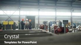  Presentation with compressor - Slide set with people-in-hardhats-using-tablet background and a dark gray colored foreground