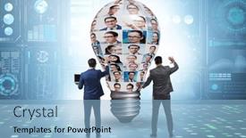  Presentation with diversity - Presentation theme enhanced with people-in-idea-and-diversity background and a light blue colored foreground