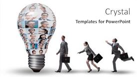  Presentation with diversity - PPT theme with people-in-idea-and-diversity background and a white colored foreground