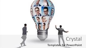  Presentation with diversity - Theme featuring people-in-idea-and-diversity background and a light gray colored foreground