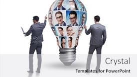  Presentation with diversity - Slide set enhanced with people-in-idea-and-diversity background and a light gray colored foreground