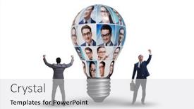  Presentation with diversity - Presentation having people-in-idea-and-diversity background and a light gray colored foreground