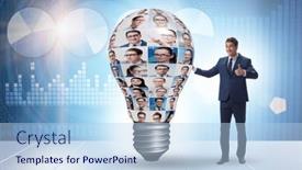  Presentation with diversity - Slide deck featuring people-in-idea-and-diversity background and a light blue colored foreground