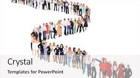  Presentation with queue - Beautiful presentation theme featuring people in queue together we stand backdrop and a white colored foreground