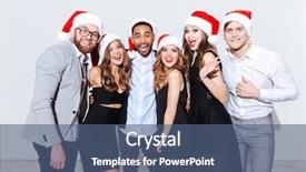  Presentation with diverse group of smiling people giving thumbs up - Presentation having youth christmas - group of smiling young people background and a ocean colored foreground