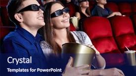  Presentation with young people diversity - PPT layouts consisting of people in the 3d glasses background and a navy blue colored foreground