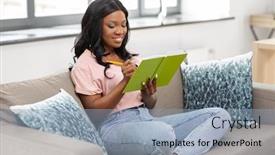  Presentation with african people - Presentation featuring people-inspiration-and-leisure-concept background and a light blue colored foreground