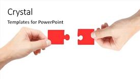  Presentation with problem solution 3d illustration - Colorful theme enhanced with people jigsaw - solution showed conceptually backdrop and a white colored foreground