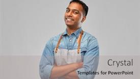  Presentation with job - Presentation design with people-job-and-profession-concept background and a light gray colored foreground