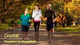  Presentation with safari park beautiful wildlife animal - Amazing presentation design having people jogging in the park backdrop and a tawny brown colored foreground
