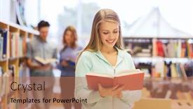  Presentation with knowledge - Presentation theme consisting of people-knowledge-education-and-school and a coral colored foreground