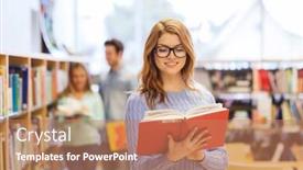  Presentation with knowledge - PPT theme enhanced with people knowledge education and school background and a coral colored foreground