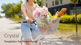  Presentation with food city - Theme enhanced with people-leisure-and-lifestyle-close background and a soft green colored foreground