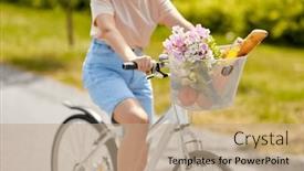  Presentation with food city - Presentation design with people-leisure-and-lifestyle-close background and a coral colored foreground